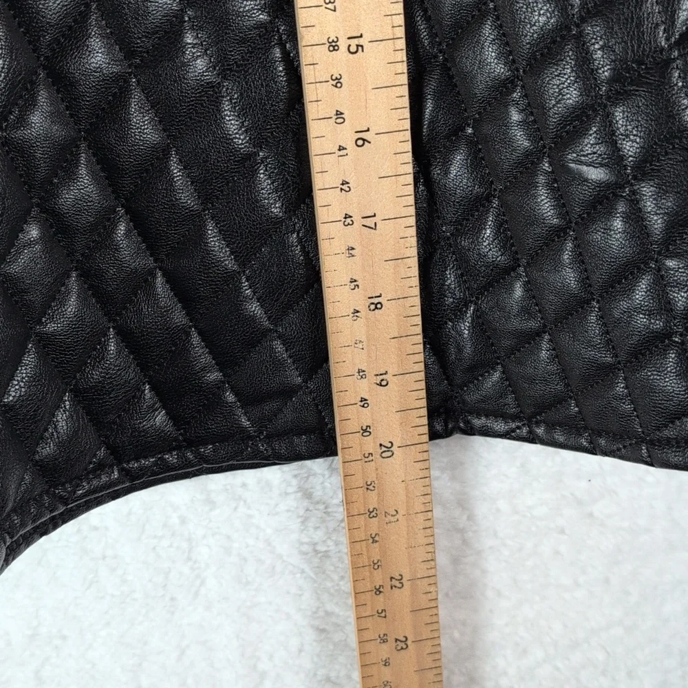 138-Rinascimento Black Quilted A-Line Skirt - Picture 5 of 7